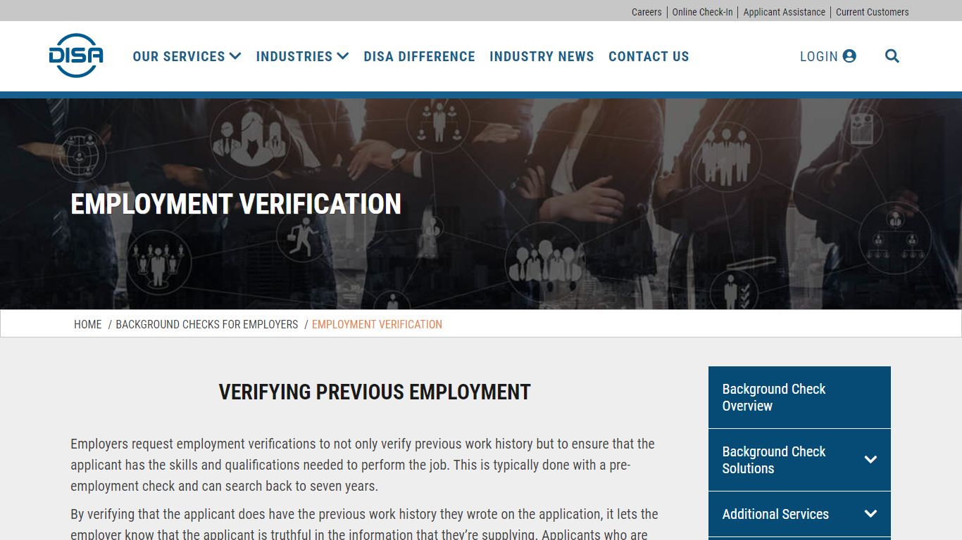 Employment Verification | DISA
